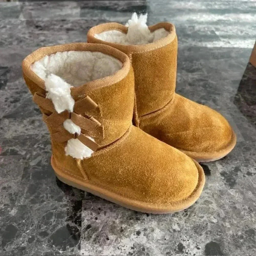 Kookaburra by UGG Victoria Toddler Girl's Short Winter Boots - Chestnut - Size 8